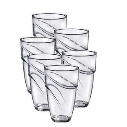 Duralex 6 Tumblers In Tempered Glass Wave 36Cl - 8Xh12,8Cm