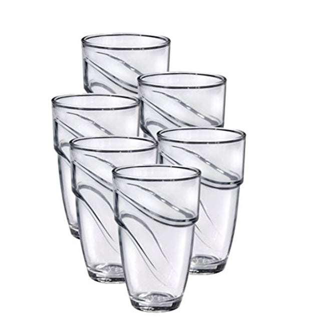 Duralex 6 Tumblers In Tempered Glass Wave 36Cl - 8Xh12,8Cm