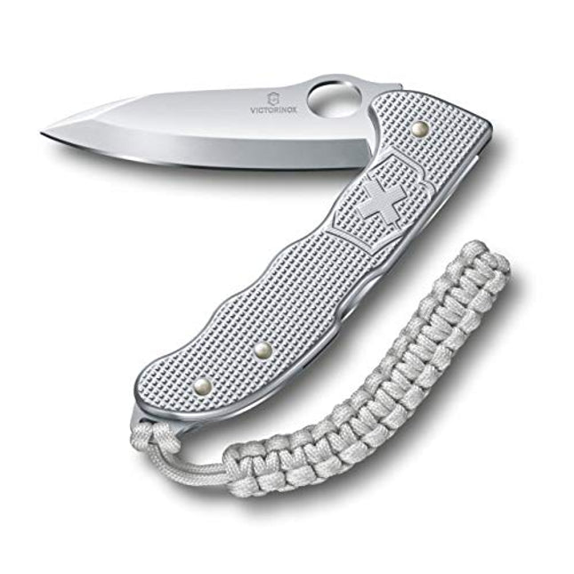 Victorinox Large Pocket Knife With Paracord Pendant - 4 Functions - Hunter Pro M Alox - Silver