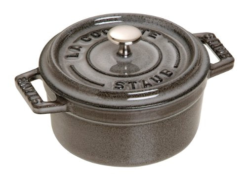 Staub 1101025 Mini Round Cocotte Pot, 10 Cm, Matt Black Grey