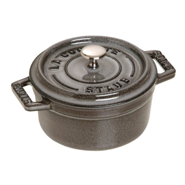 Staub 1101025 Mini Round Cocotte Pot, 10 Cm, Matt Black Grey