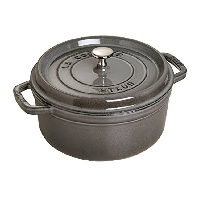 Staub Round Cocotte 18 Cm - 7.3 Inch Graphite Grey - 20 Years Warrenty