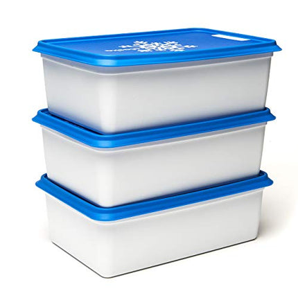 Amuse- Stackable and Unbreakable Alaska Commercial Grade Food Container set with Lid- Made in Europe (Set of 3-67 oz. each)