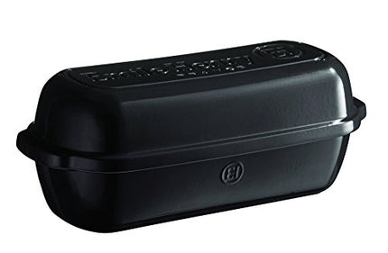 Emile Henry Italian Bread Baker, Ceramic, Charcoal, 13.4 X 5.3