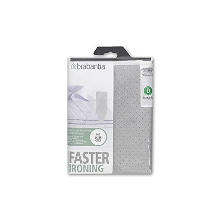 Brabantia Ironing Board Cover With 2 Mm Foam And Fasteners - Size D, Extra Large, Metallised