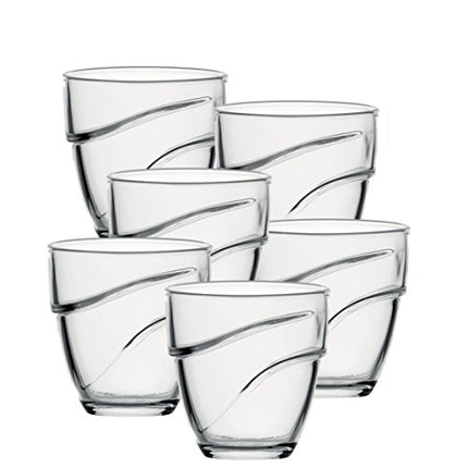 Duralex Set Of 6 Wave Tumblers, Clear, 9.5-Oz.