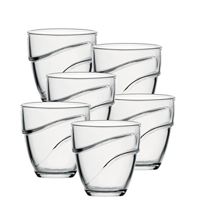 Duralex Set Of 6 Wave Tumblers, Clear, 9.5-Oz.