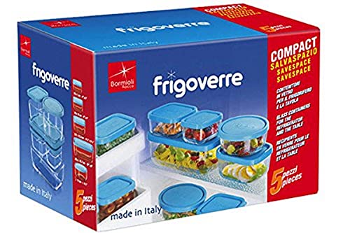 Bormioli Rocco Frigoverre Set of 5�Glass Food Storage Container Transparent 388840-SK5 Transparent
