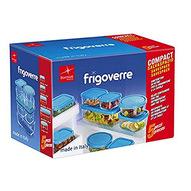 Bormioli Rocco Frigoverre Set of 5�Glass Food Storage Container Transparent 388840-SK5 Transparent