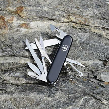 Victorinox unisex adult Victorinox Swiss Army Huntsman Pocket Knife Black 91mm, Black, 91mm US