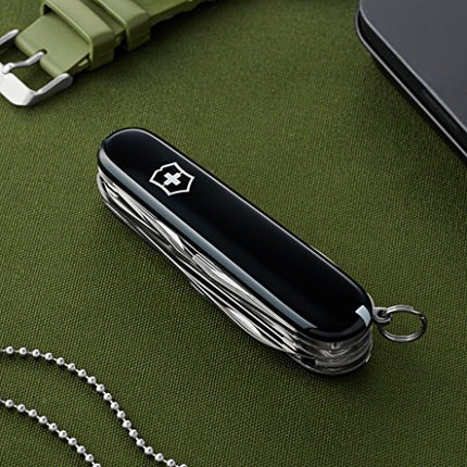 Victorinox unisex adult Victorinox Swiss Army Huntsman Pocket Knife Black 91mm, Black, 91mm US