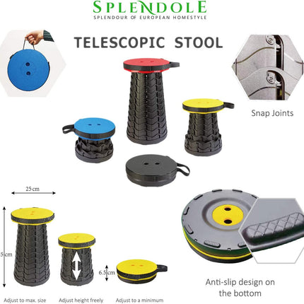 Splendole Telescopic Travel Folding Camping Chairs Adjustable Stool up to 400 Pounds